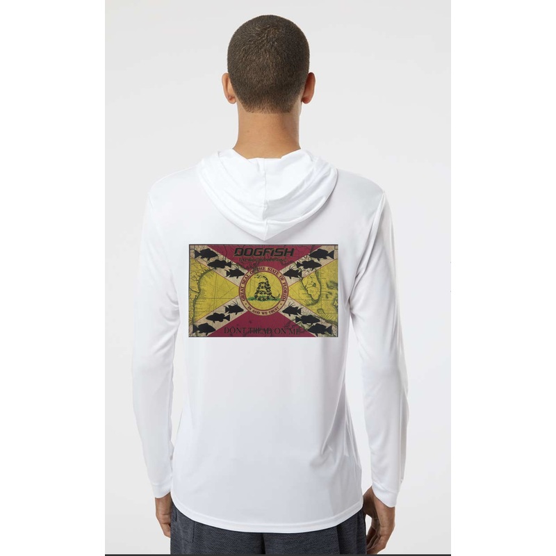 Dogfish “Don’t Tread On Me’ Logo Long Sleeve Hooded Micro White Small