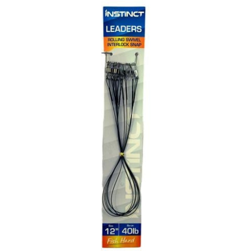 Instinct Black Wire Pre Made Trace With Crosslock Snap 20lb