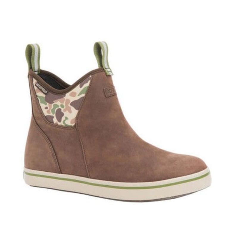 XtraTuf Men’s 6″ Leather Ankle Deck Boot  – Camo 8