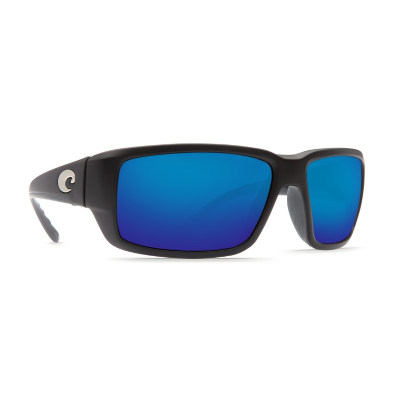 Costa Del Mar Fantail Matt Black Frame Glass Lens Polarised Sunglasses Blue Mirror 580G