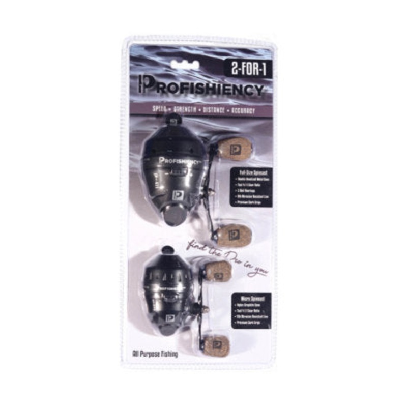 ProFISHiency 2-For-1 Standard & Micro Spincast Reel – 2 Pk