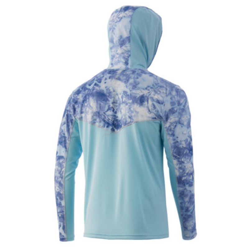 Huk Icon X Mossy Oak Fracture Hoodie H1200392 Blue Shark (990) Small