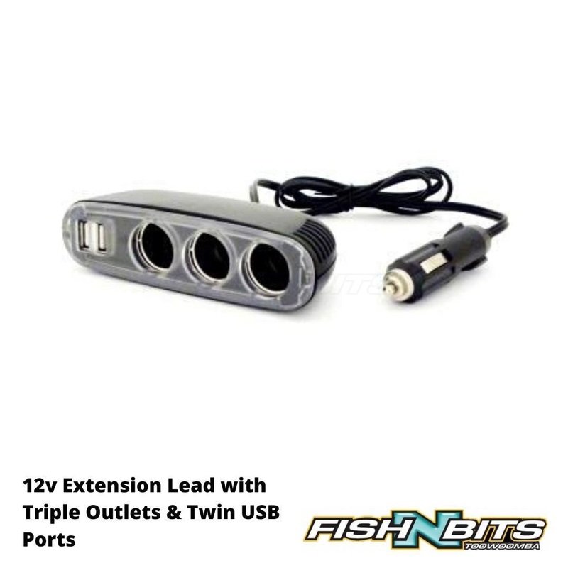 OZtrail – 12v Extension Lead with Triple Outlets &  Twin USB Ports