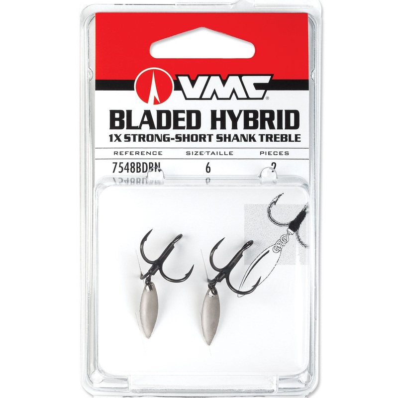 VMC Bladed Hybrid Short Shank Treble Hooks Black Nickel 12