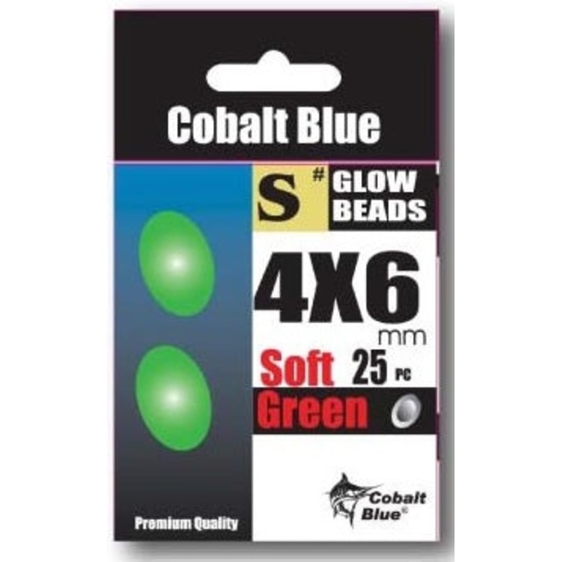 Cobalt Blue Soft Lumo Green Bead Large