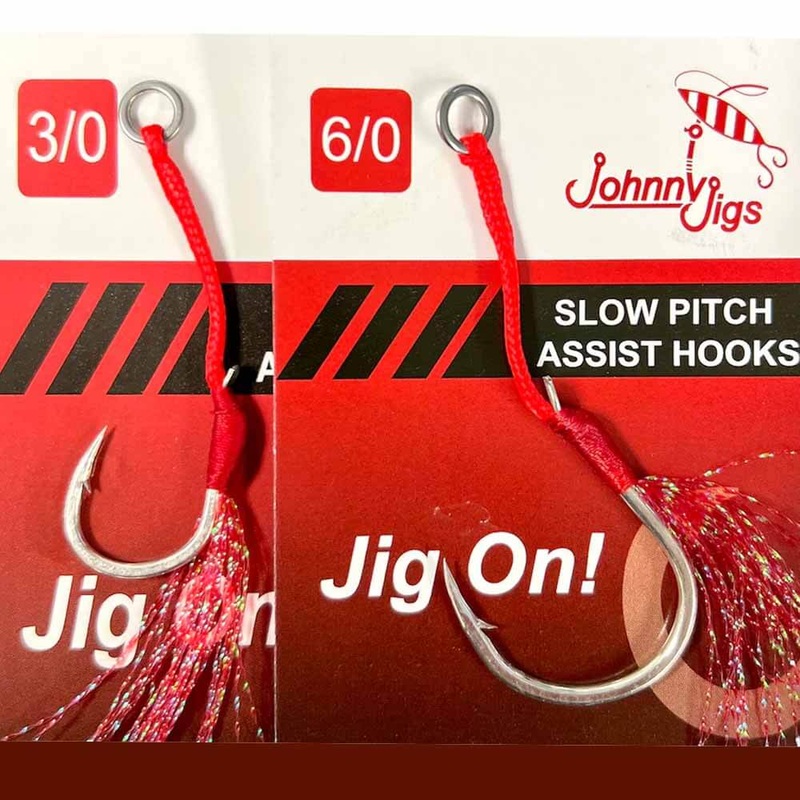 Johnny Jigs Feathered Single Assist Hooks 3/0