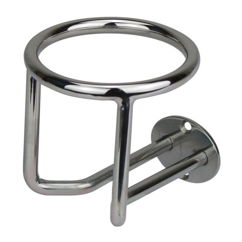 Frank Marine Stainless Steel Vertical Surface Mount Drink Holder 90MM 90MM STAINLESS STEEL