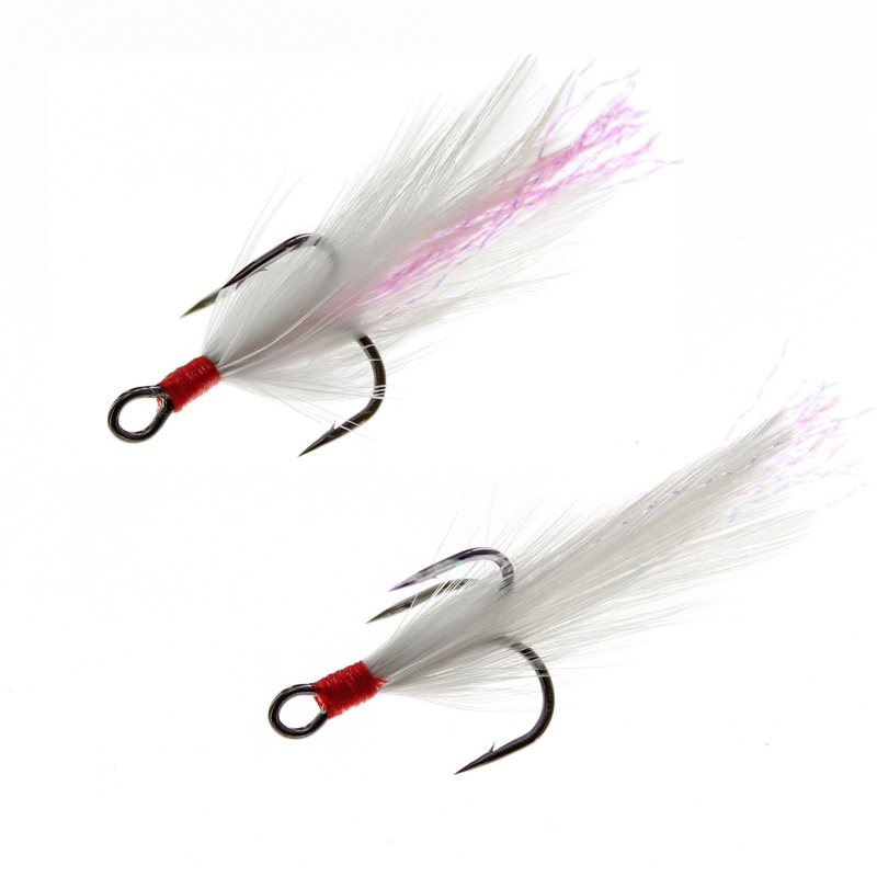 Gamakatsu Black Feathered Treble Hook 2Pk 2 White/White
