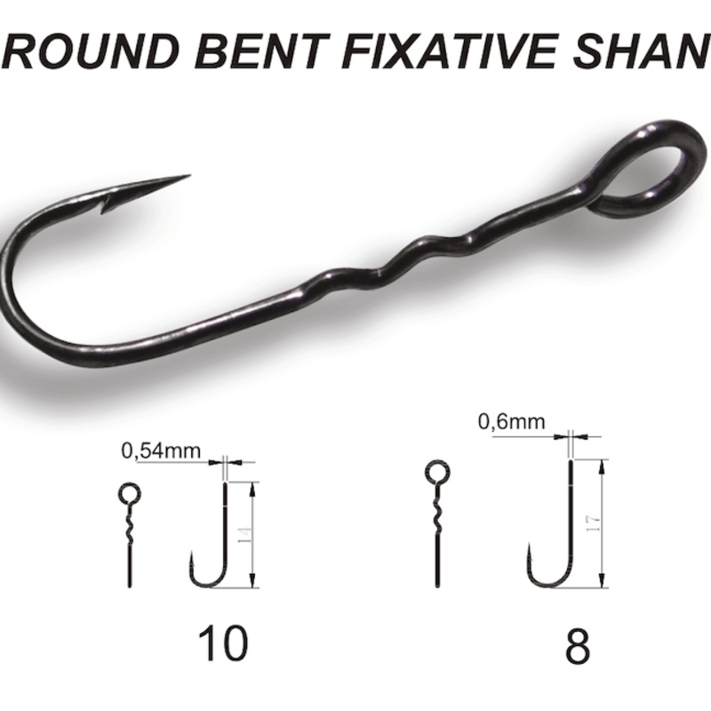 Hameon simple CRAZY FISH Round Bent Fixating Shank Hook (sachet) H12 (11 mm) 15 pc