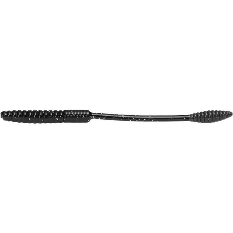 Big Bite Baits Squirrel Tail Worm Black 6″ 10pk