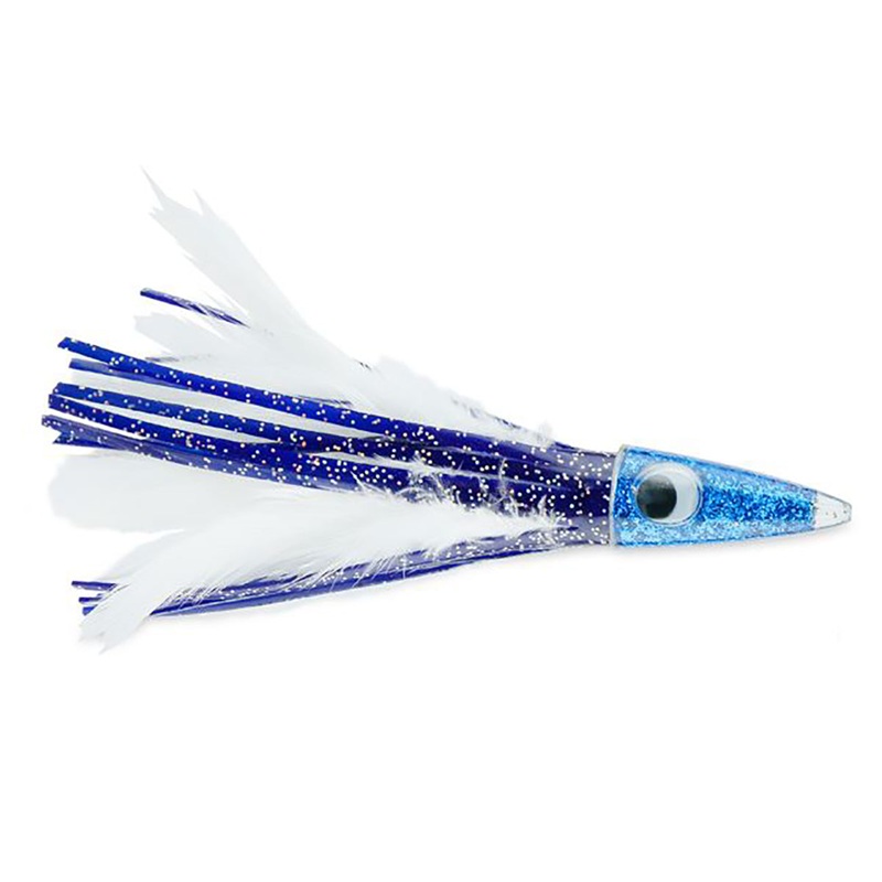 C&H Lures Tuna Tango Feather Lure Blue / White Feather Skirt 5.25 Inch