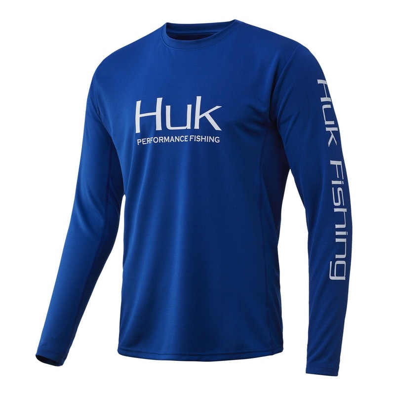 Huk Men’s Icon X Solid LS Vented Shirt H1200138 Carolina Blue (420) Small