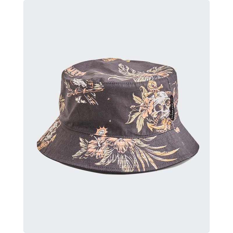 The Mad Hueys Dirty Vacay Reversible Bucket Hat Vintage Black