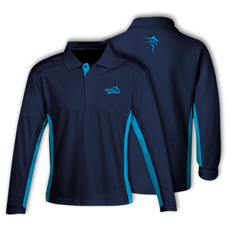 Jarvis Walker Long Sleeve Tournament Navy Blue Fishing Shirt Large