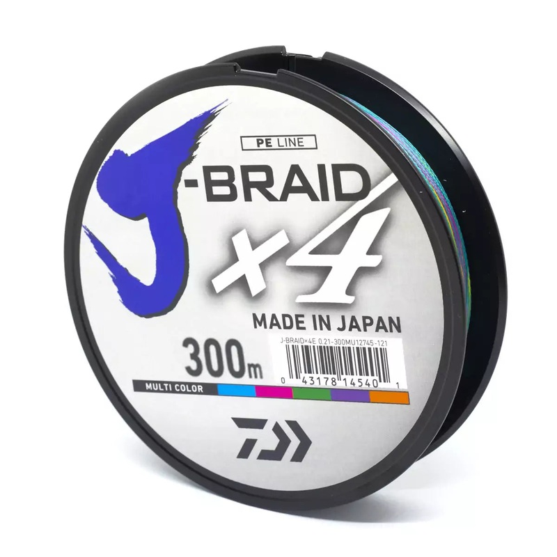 DAIWA J-Braid X4E Multi Color – 300m 0,13mm-5.9kg