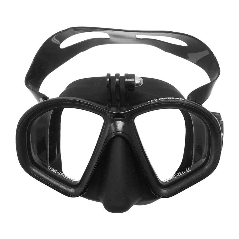 Hyperion Mako Black Dive-Snorkel Mask with GoPro Mount