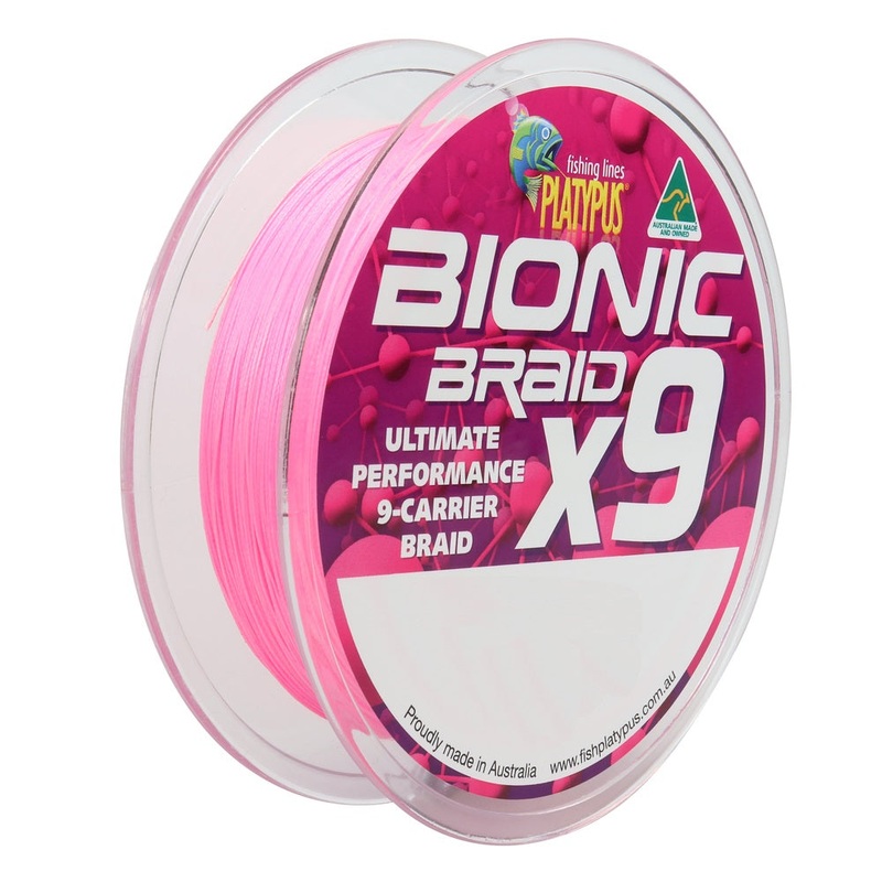 Platypus X9 Bionic Braided Pink Fishing Line – 300m 15lb