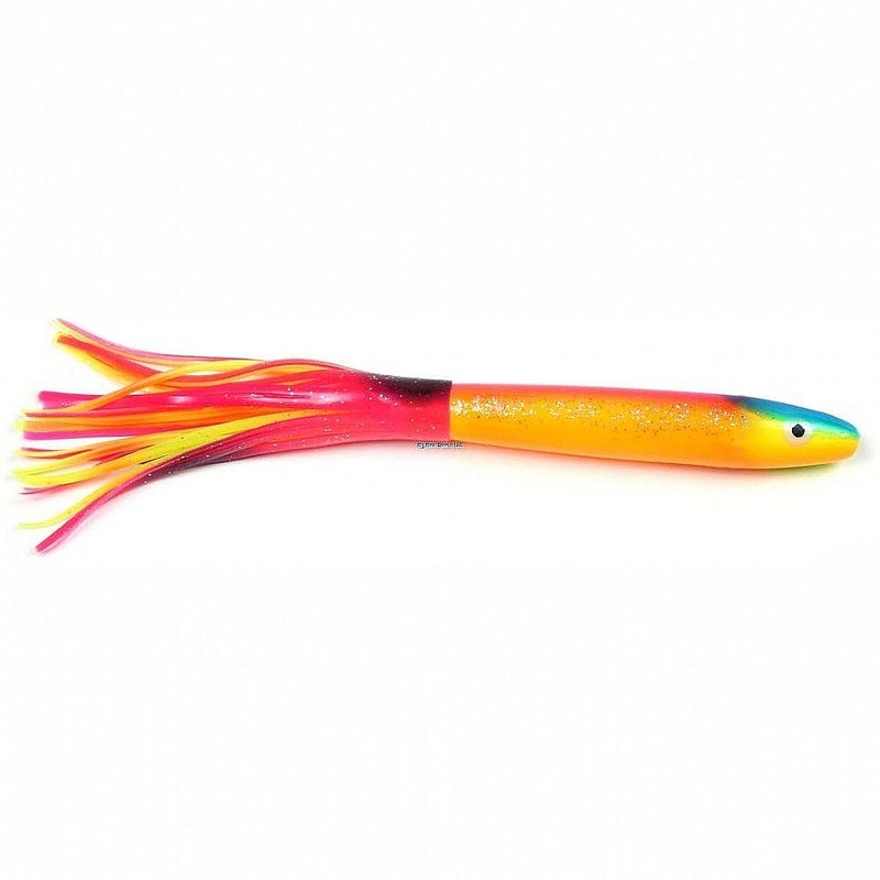 Sea Striker Cedar Plug with Skirt Dorado 6″