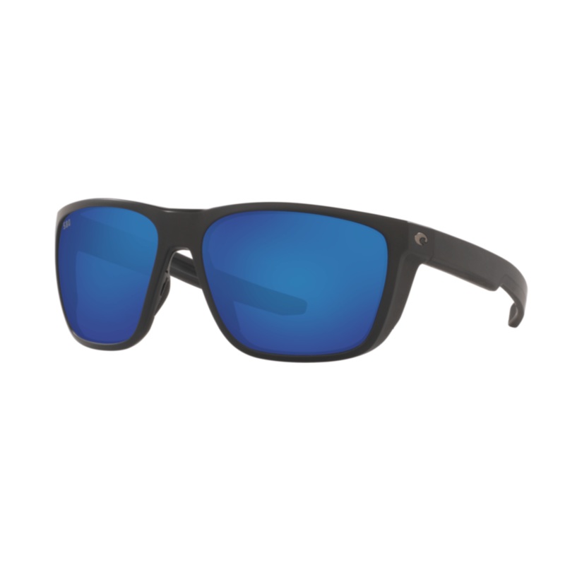 Costa Del Mar Ferg Polarized Sunglasses (580G – Glass Lenses) Matte Black Frame – Blue Mirror 580G