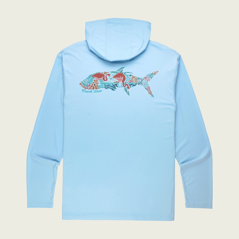 Marsh Wear Tropics Tech Hoodie Light Blue Small