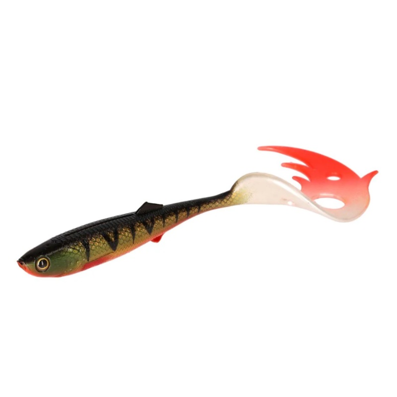 Mikado Jaws MCT Curly Tail Soft Plastic Bloody Perch 18CM