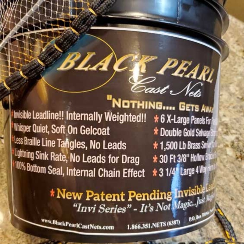 Black Pearl Invi Series Cast Nets 1.9LB 10ft 3/8in 1.9lb