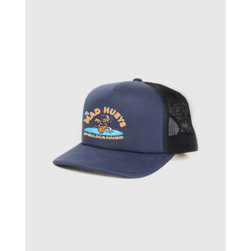 The Mad Hueys Pelicanned Foam Trucker Cap Hap Navy