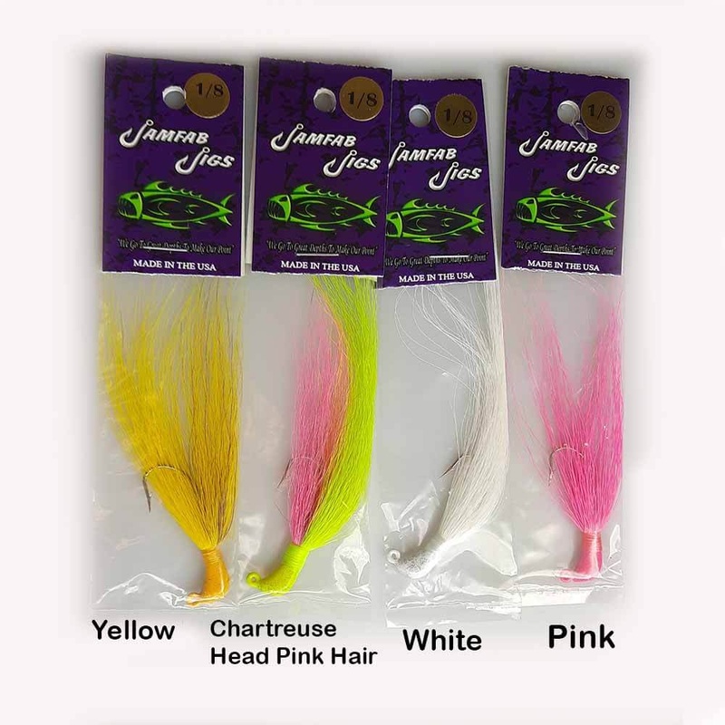Jamfab Jigs Bucktail Jig 1/2OZ WHITE HEAD WHITE HAIR