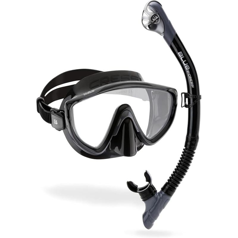Cressi Tino Scilla Dry Mask Snorlel Set Black Graphite