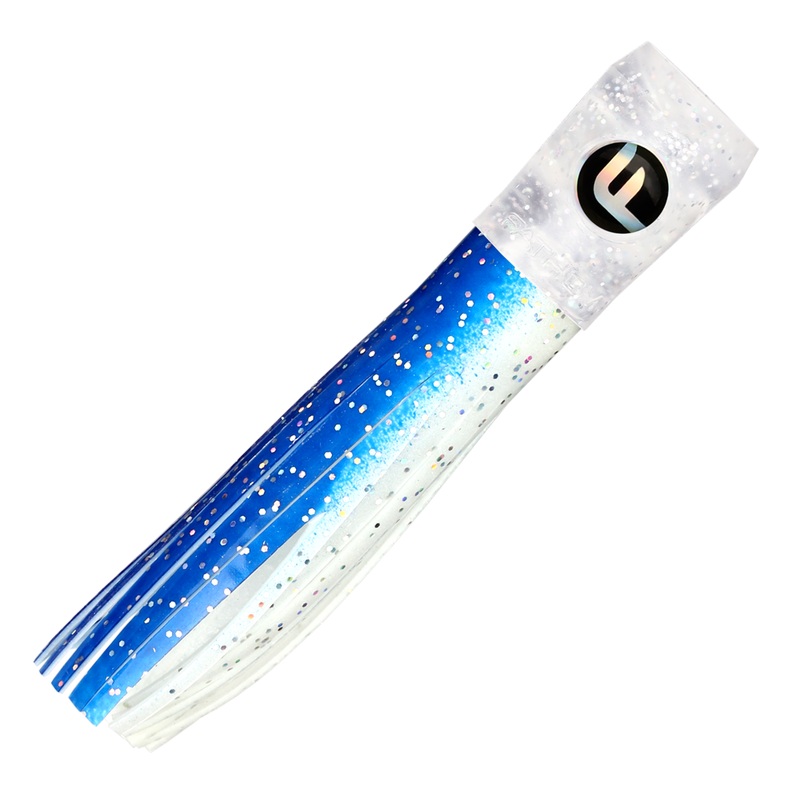 Fathom Offshore Mini Soft Chugger 4″ Pre-Rigged MSC-G6-PR CLEAR GLITTER HEAD GREEN CHART FLECK BODY