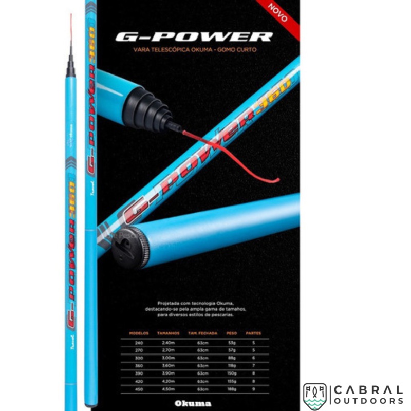 Okuma G-Power 10ft-15ft Travel Pole Rod 9ft