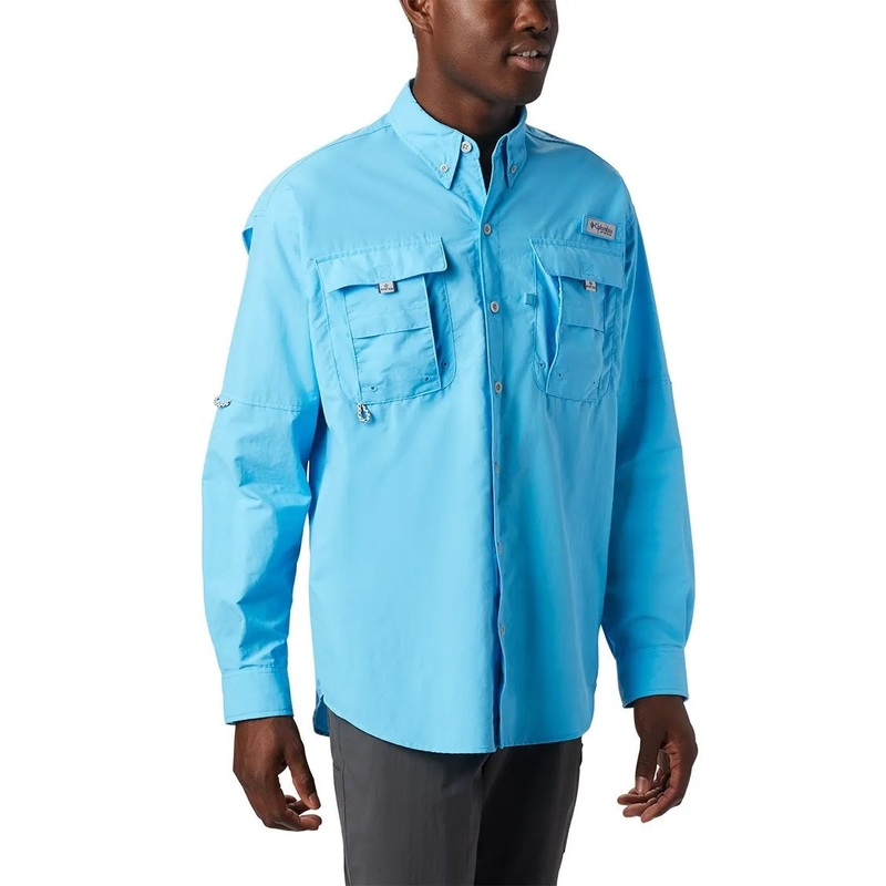 Columbia PFG Bahama II Long Sleeve Mens Shirt Riptide Large