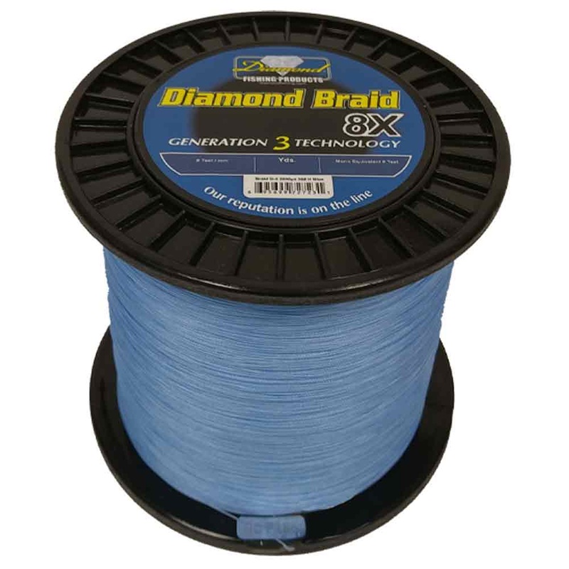 Diamond Fishing Products Generation 3 8X Solid Core Braided Line 300YDS Blue 10LB