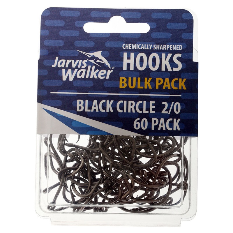 Jarvis Walker Black Chemcially Sharpened Circle Hook Mega Bulk Value Pack 2/0