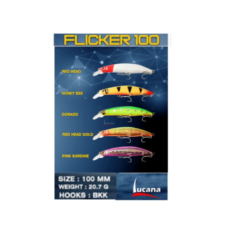 Lucana Flicker 100mm-120mm 10cm Red Head milk