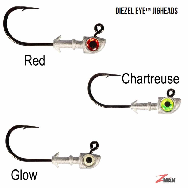 Z-Man Diezel Eye Jigheads 2Pk CHARTREUSE 1/2OZ