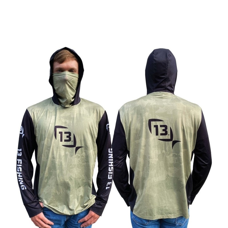 13 Fishing Hooded Fishing Jersey Camo Large