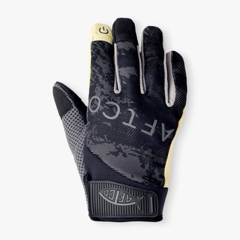 Aftco Release Gloves Black Storm Camo Large