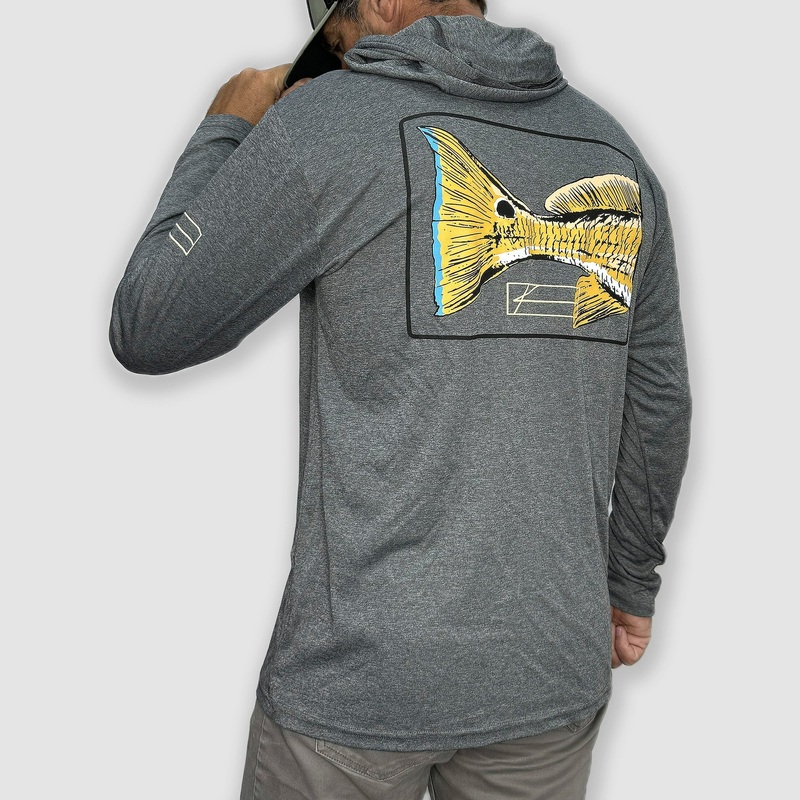 Kscott Redfish Tail Performance Hoodie Heather Black Small