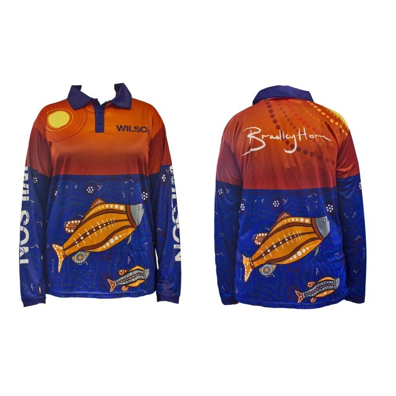 Wilson Sunset Barramundi Brad Hore Fishing Shirt LGE Sunset Barramundi