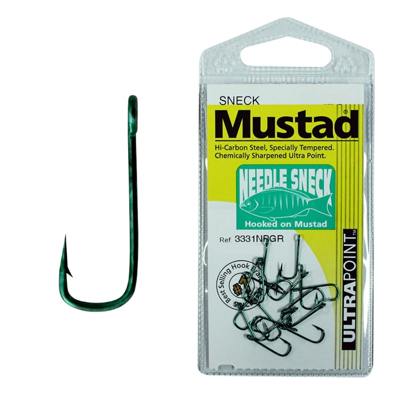 Mustad Needle Sneck Hooks 10 GREEN