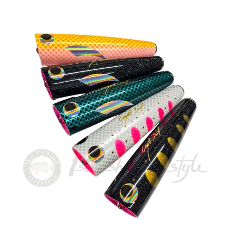 Craft Bait 2025 GT-2 Popper 130g Black Gold Dots