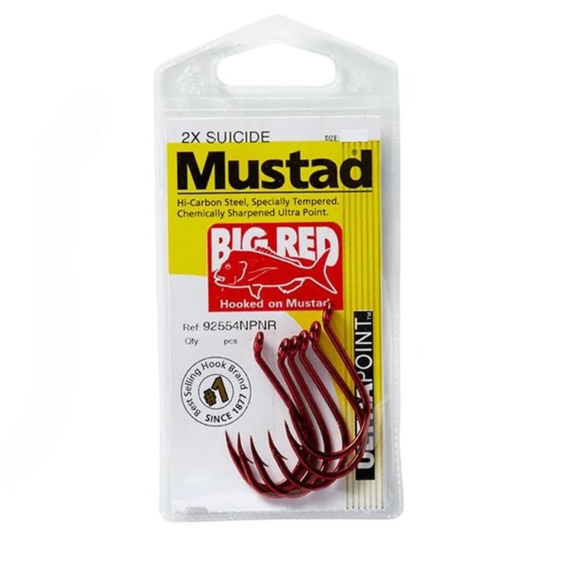 Mustad Big Red Pre Pack Hooks 1/0 RED
