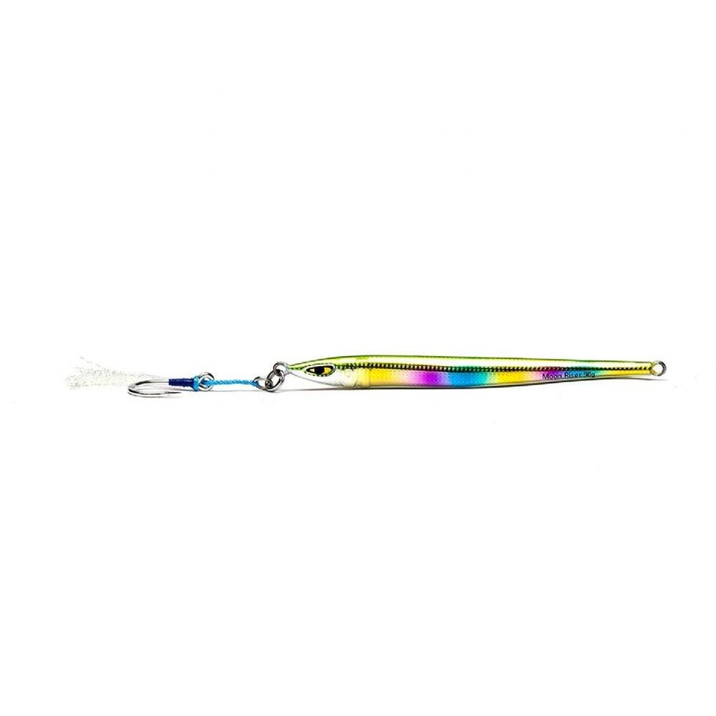 Mustad Moon Riser Vertical Jig MJIG03 Blue Red Chrome 90g