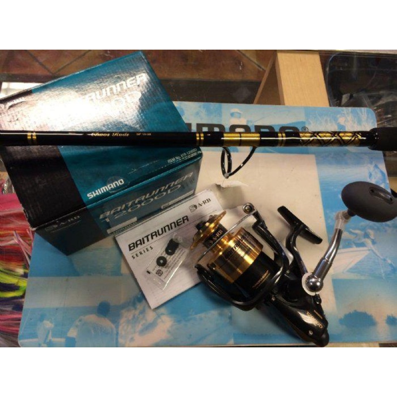 Shimano Baitrunner 12000D Spin Reel w- CHAOS SP 15-30 Spin Rod COMBO