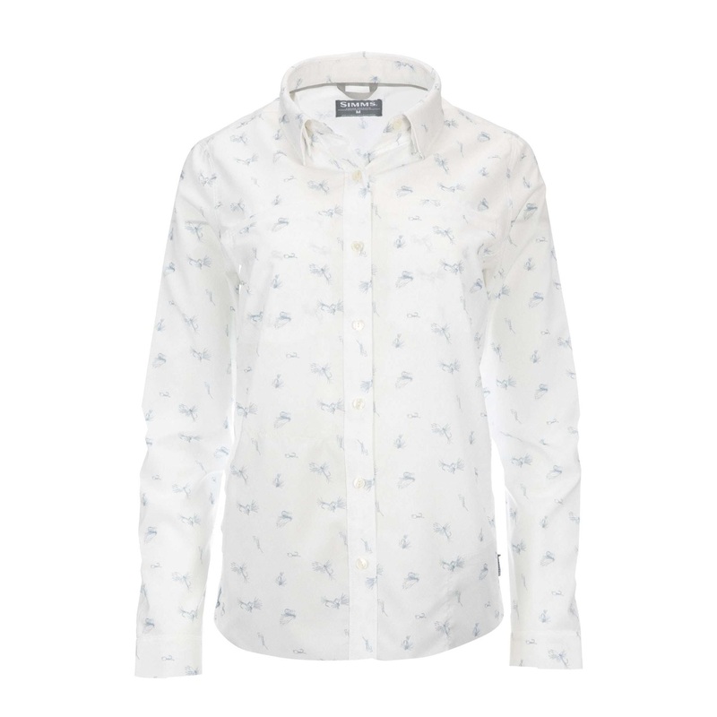 Simms Women’s Isle Long Sleeve Shirt Tumbling Flies Steel Blue XS