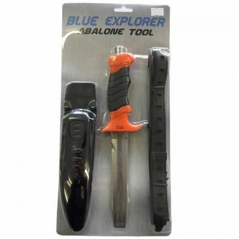 Blue Explorer Abalone Knife Tool with Sheath and Lanyard – BEABA1