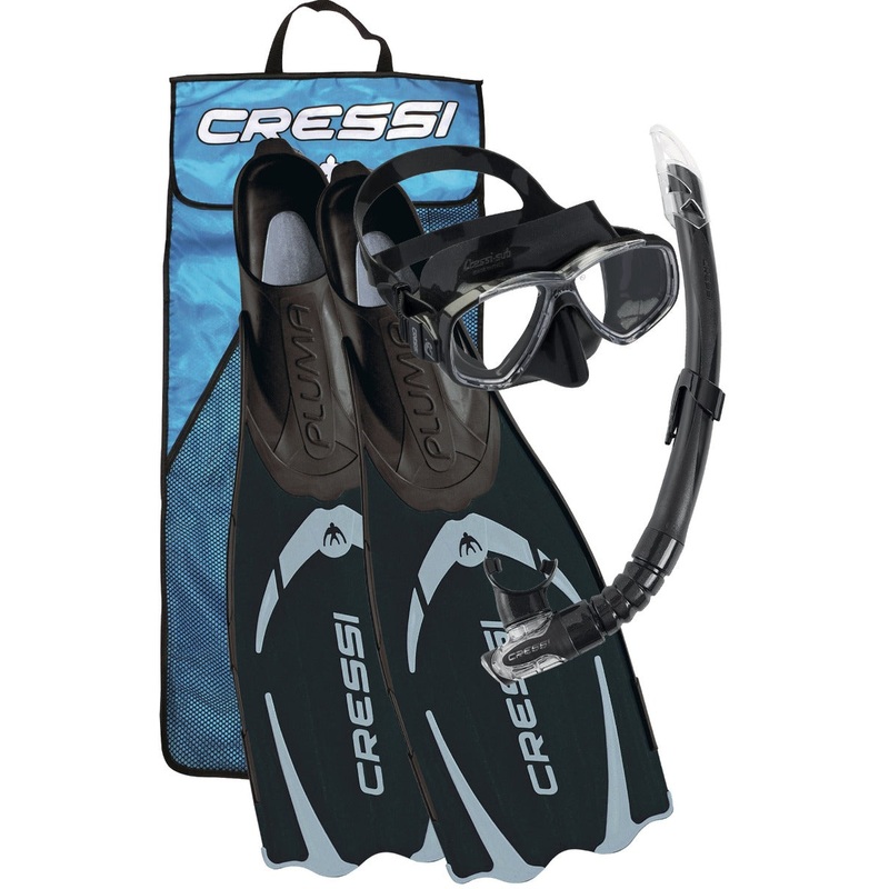 Cressi Pluma Mask Snorkel and Fin Set UK 10/11