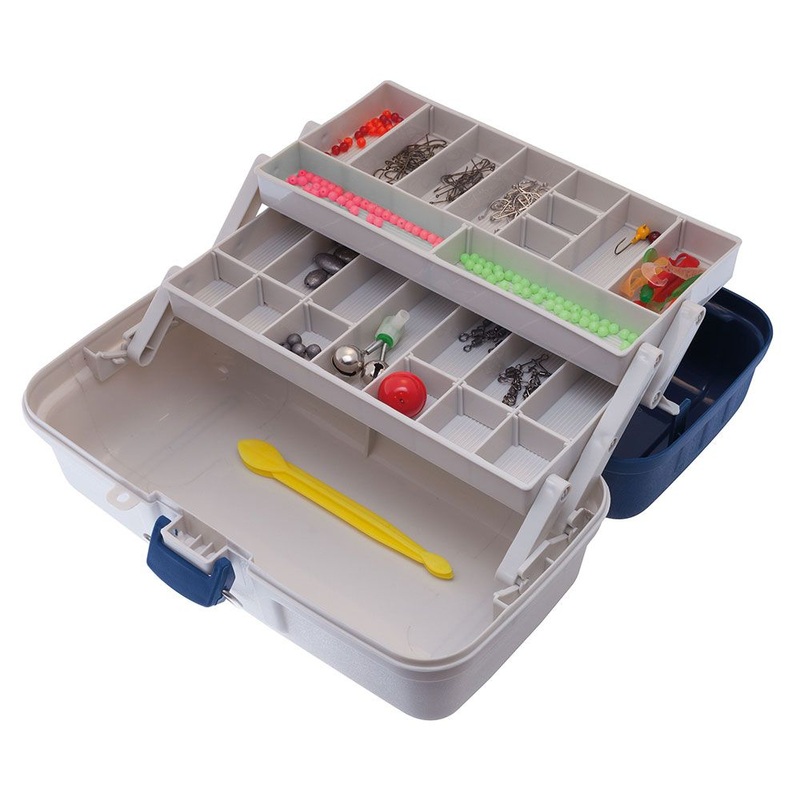 Jarvis Walker 2-Tray Tackle Box with 300 Piece Complete Tackle Kit