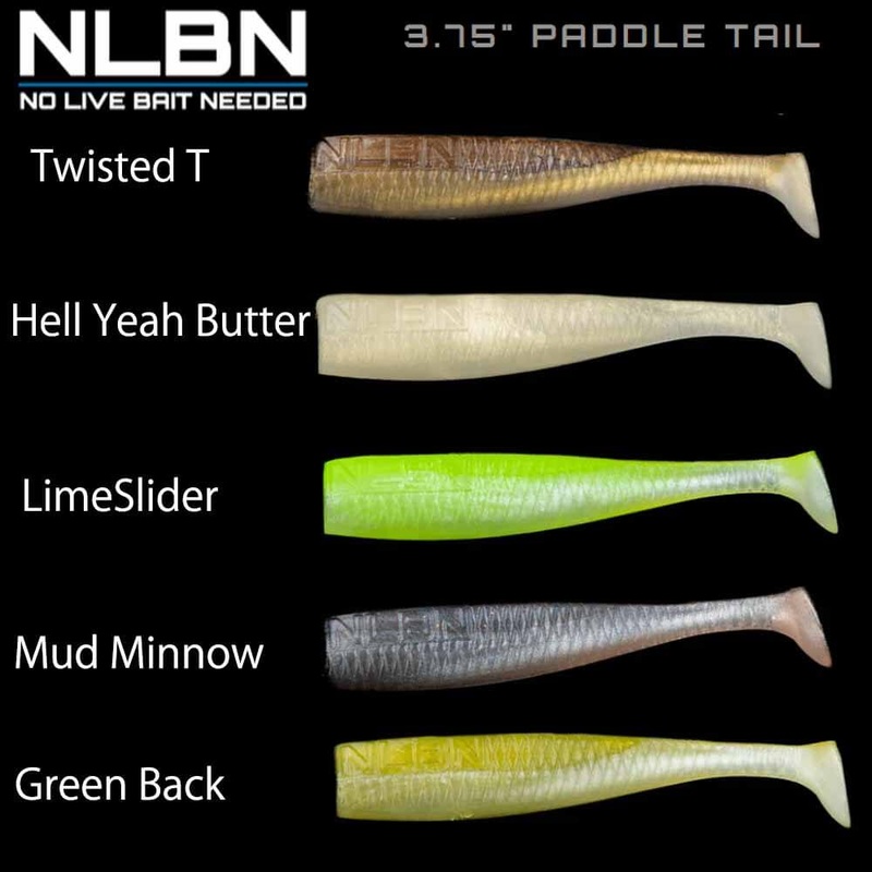 NLBN 3.75″ Paddle Tail Swimbaits GREEN BACK